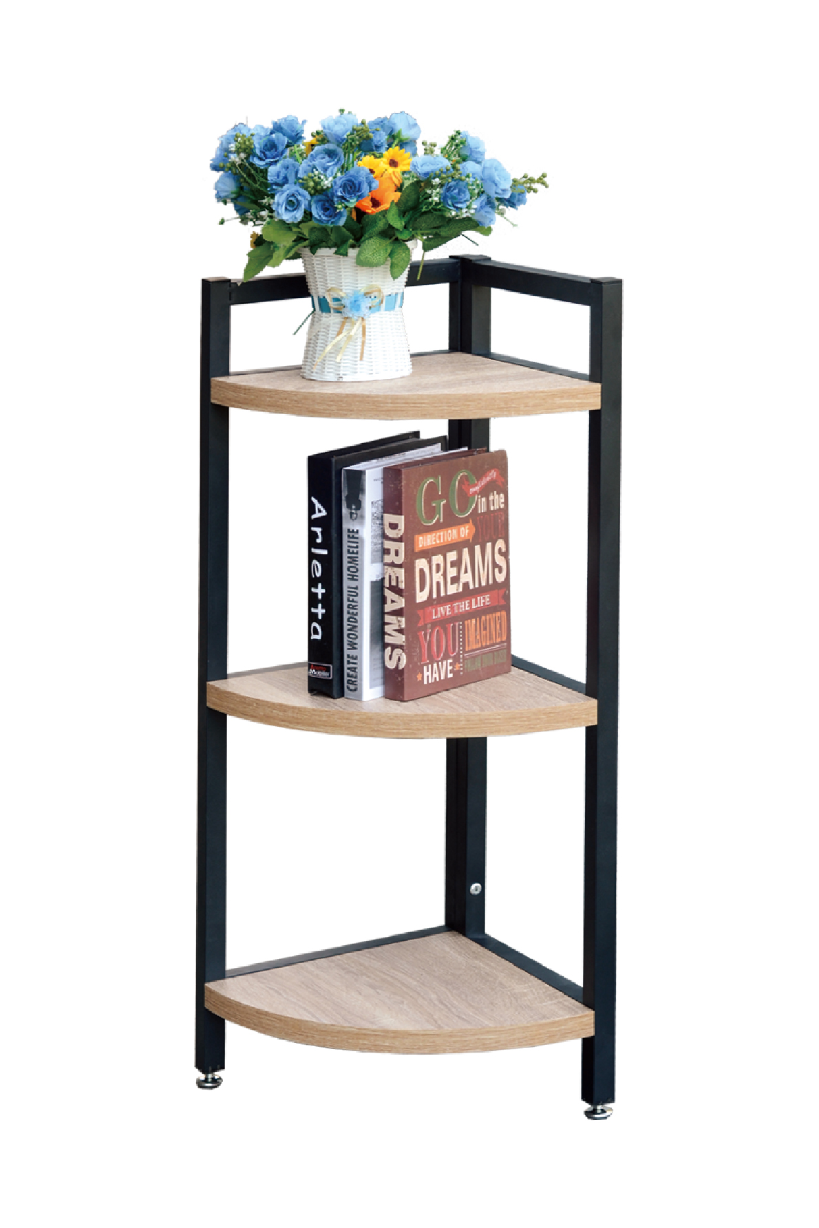 3 layer fan-shaped corner storage rack