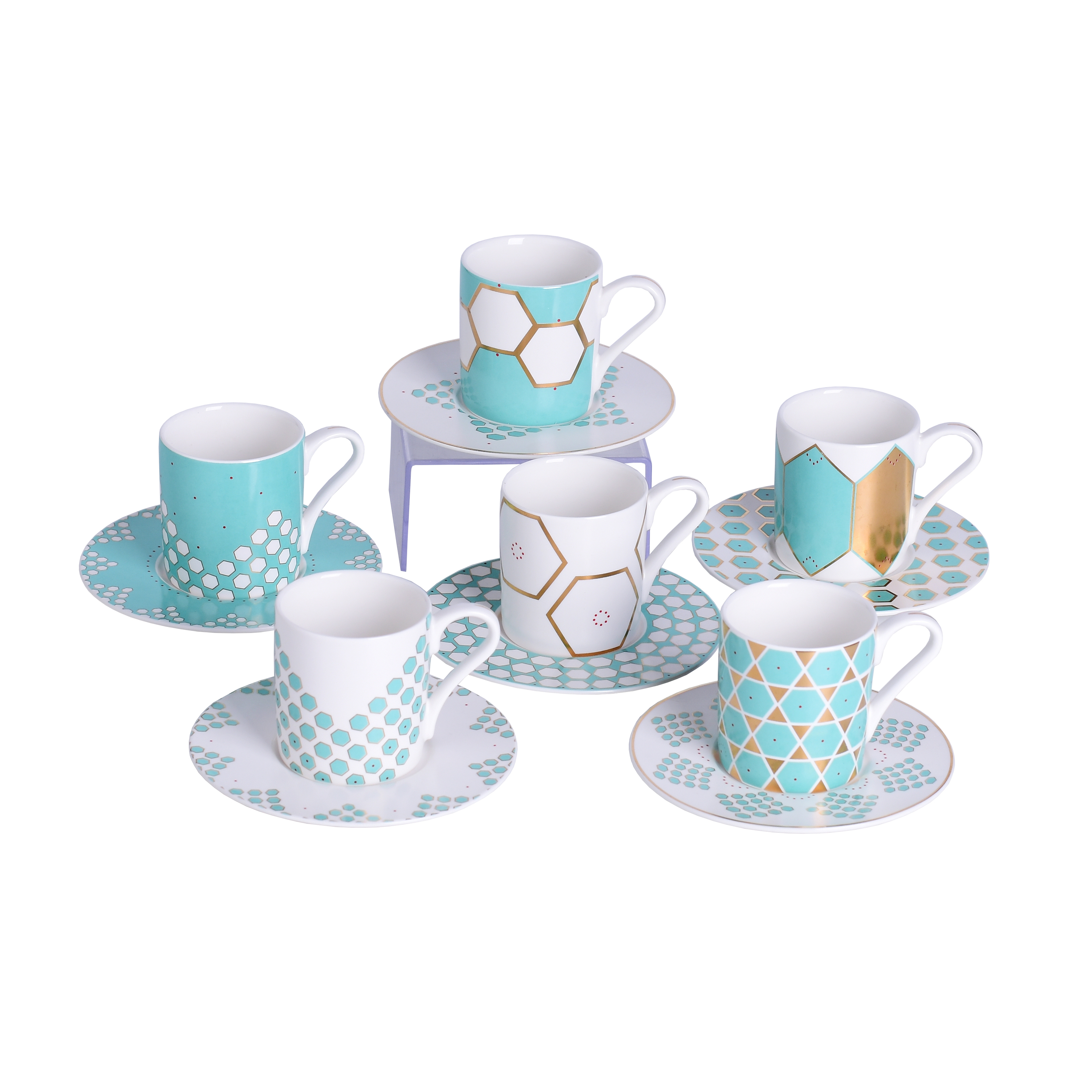 Fancy design coffee cup and saucer