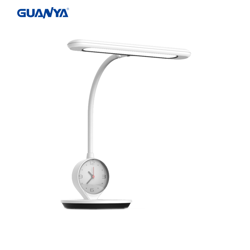 Eye caring stepless dimmable led desk lamp with clock