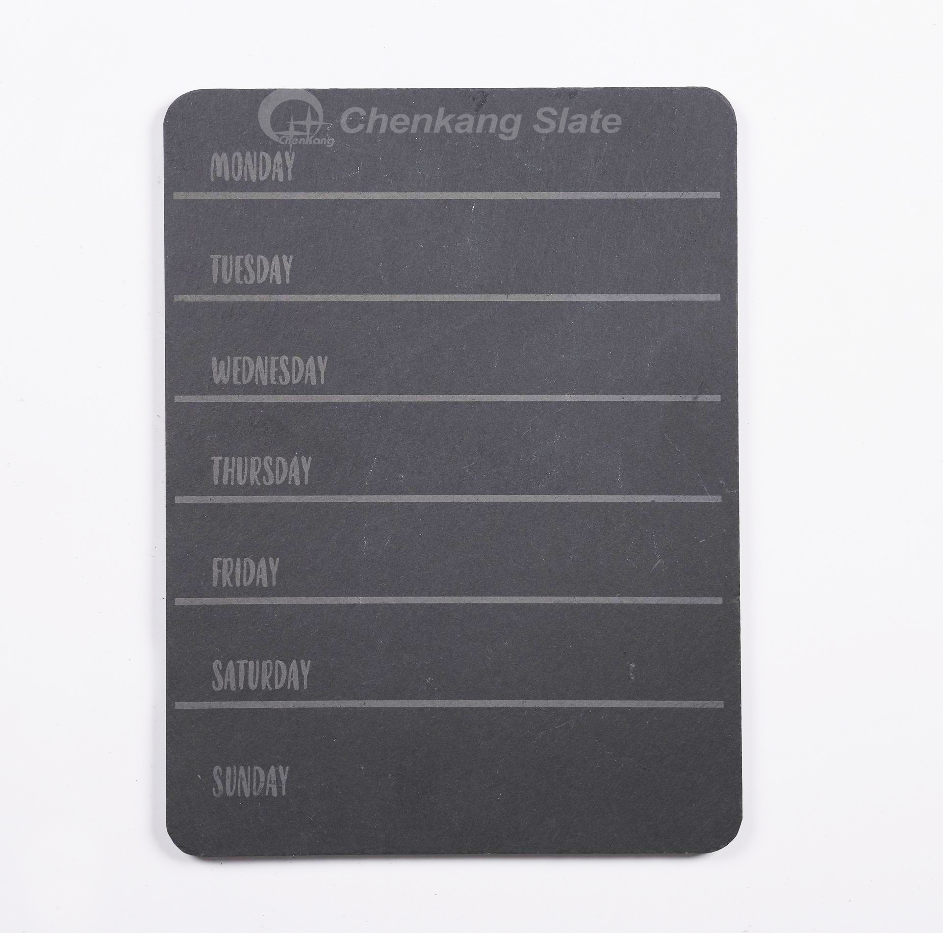 Slate Weekly Memo Board Straight Cut Edges
