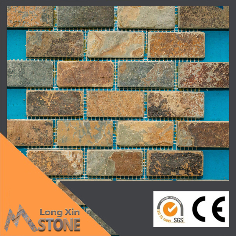 Natural rusty slate brick stone mosaics 305X305 CM