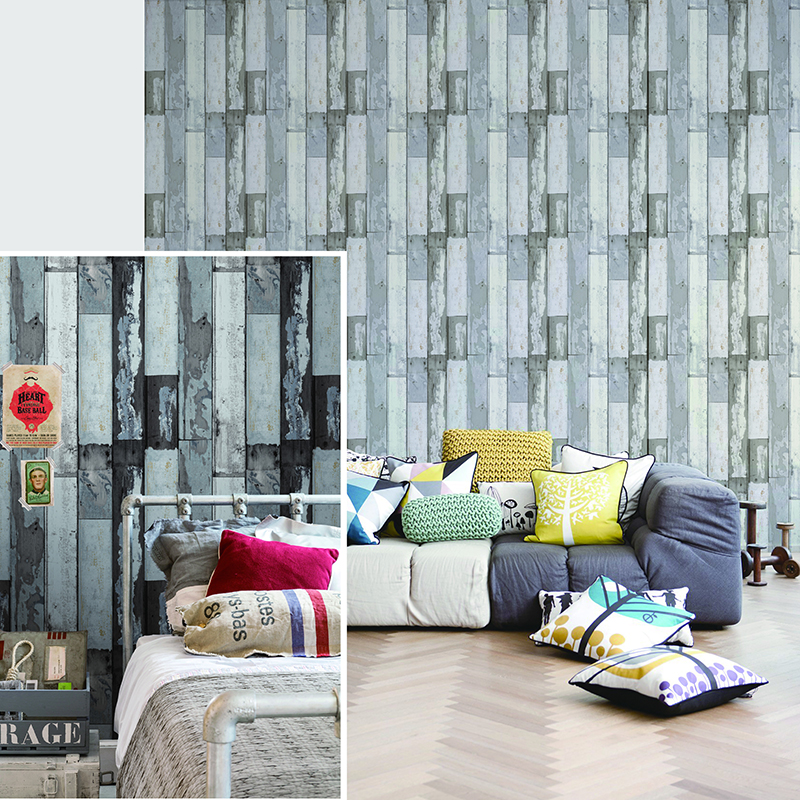 Waterproof 3D Wood Design PVC Wall Wallpaper Rolls