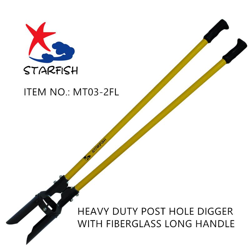 Heavy Duty Post Hole Digger With Fiberglass Long Handle