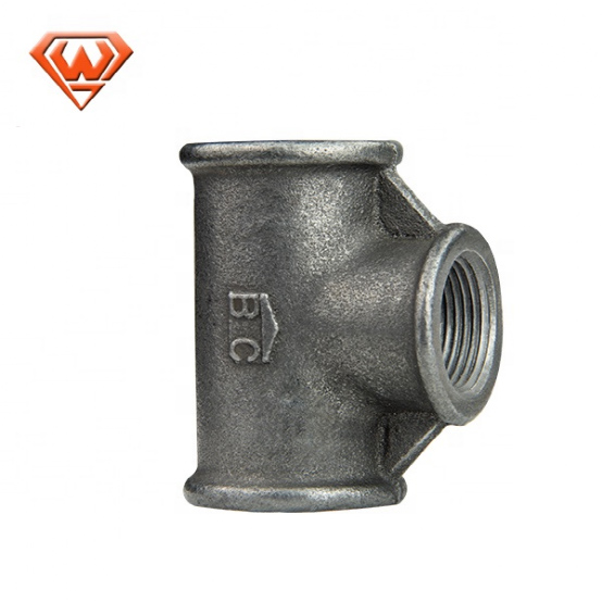 Black Casting TEE EQUAL Malleable Iron Pipe Fitting