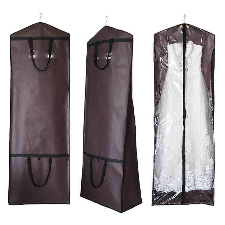 custom logo eco friendly wedding dress long dust cover foldable travel non woven suit garment bags