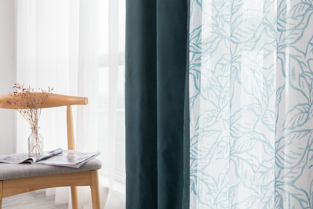 Linen-look Printed Curtain