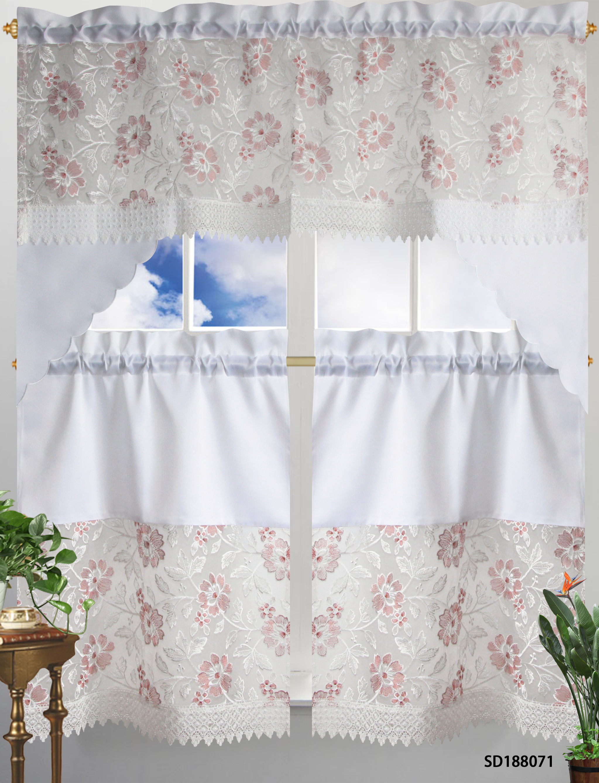 lace kitchen curtain from manufacturer in Shandong
