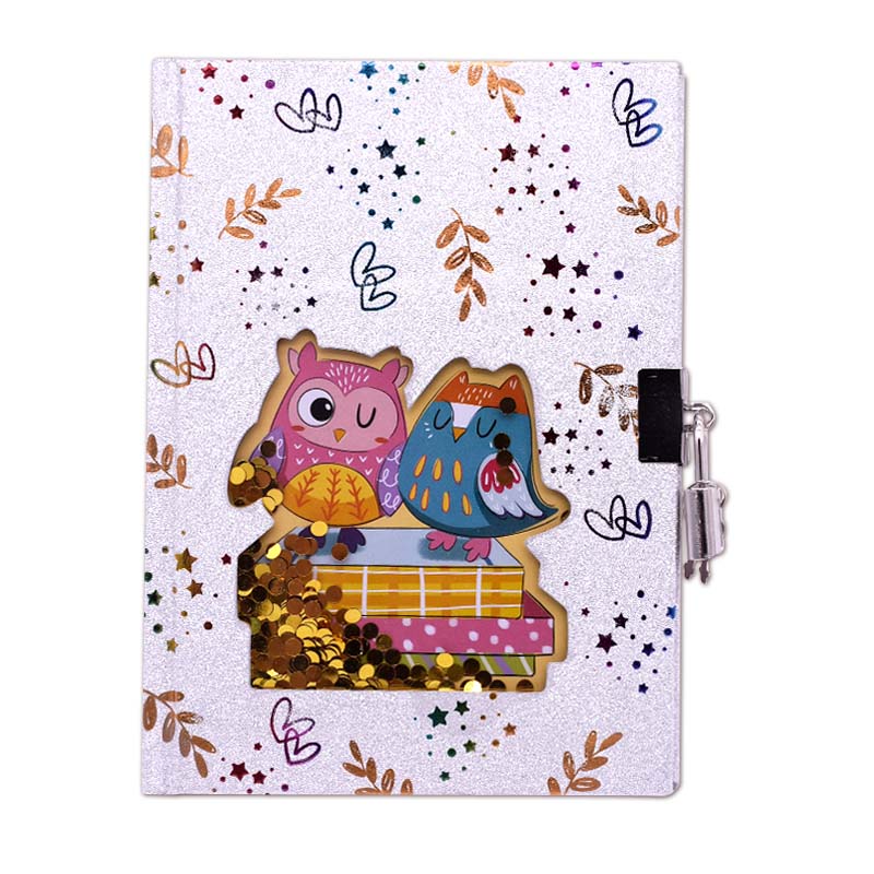 Shakable Sequin Diary with padlock