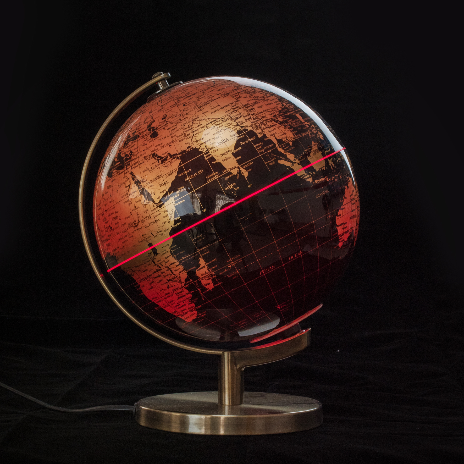 Lamp World Globe with Metal Frame Light Globe Night Globe Decration Gift Desktop