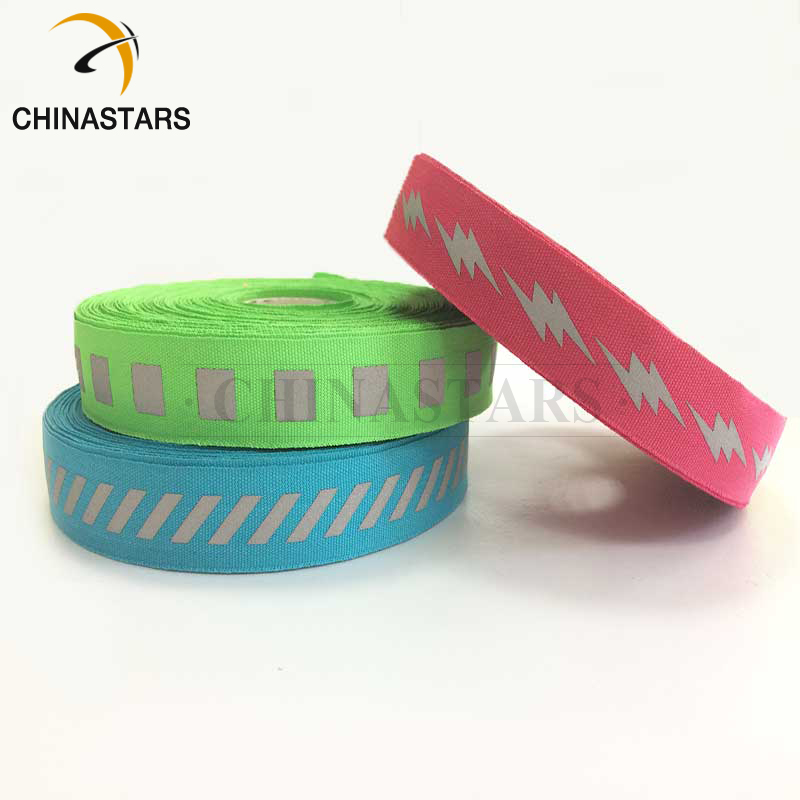 Heat transfer printing colorful reflective safety webbing tape
