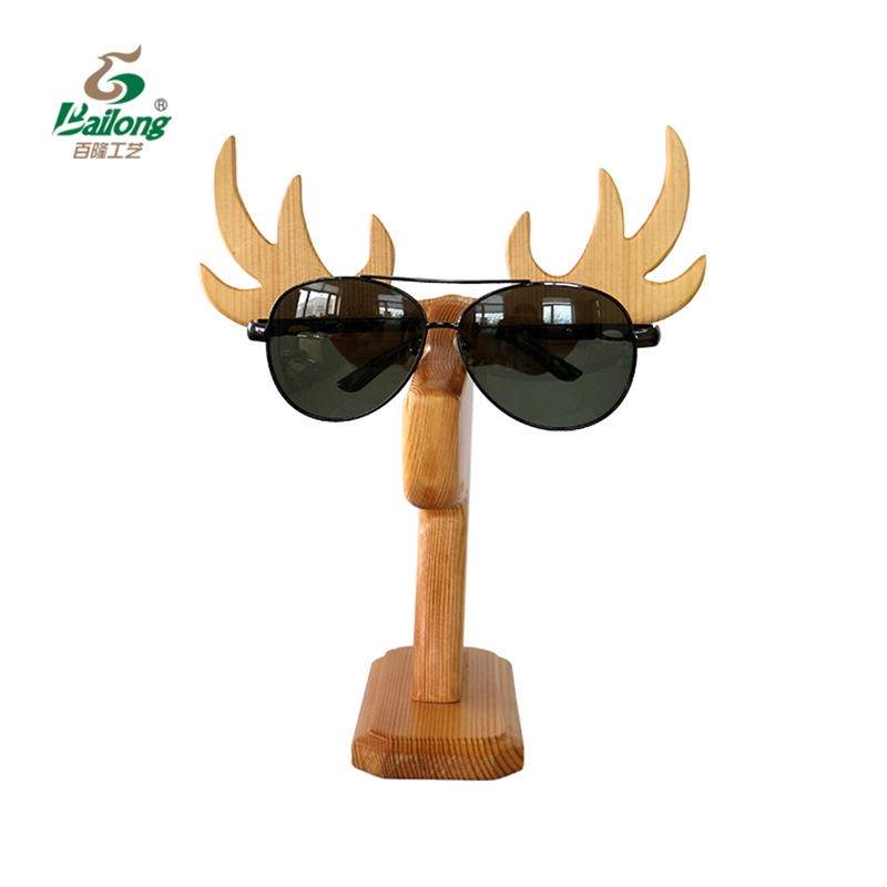 Home Decor Wooden Carved Animal Shape Eye Glasses Holder Display