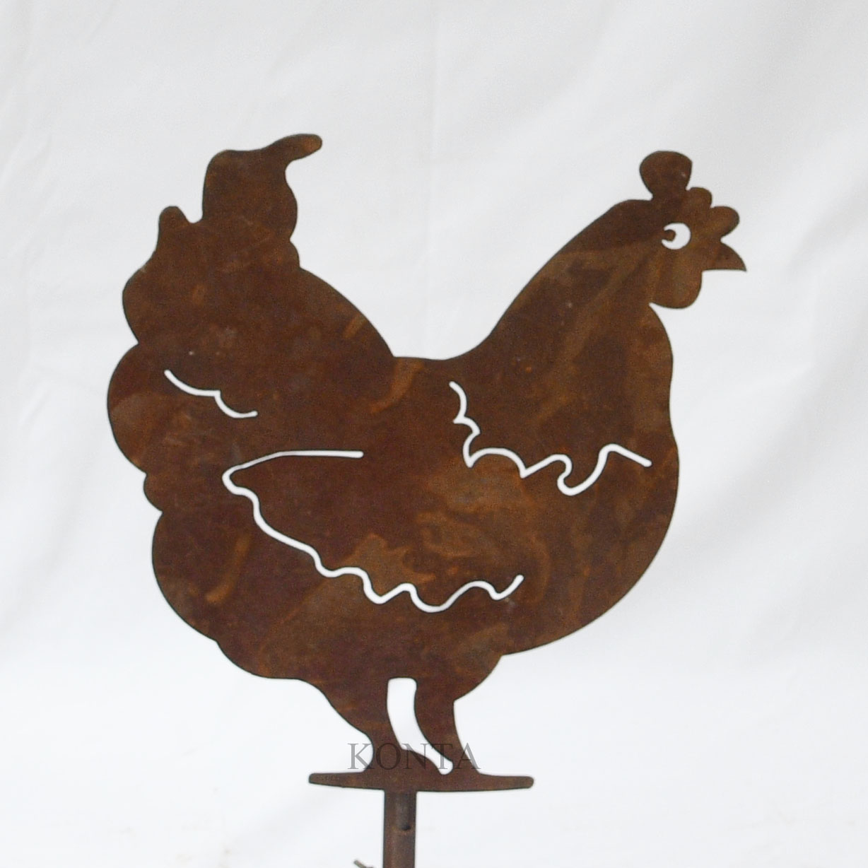 Garden Home Decorative Metal Hen head up stake