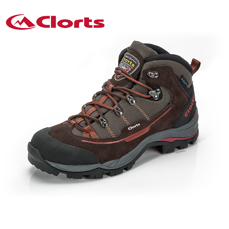 CLORTS Suede Leather Waterproof Rubber Outsole Hiking Boots