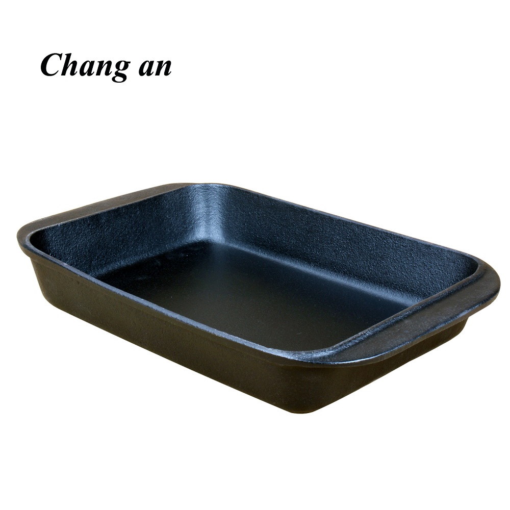 cast iron enamel rectangular pan