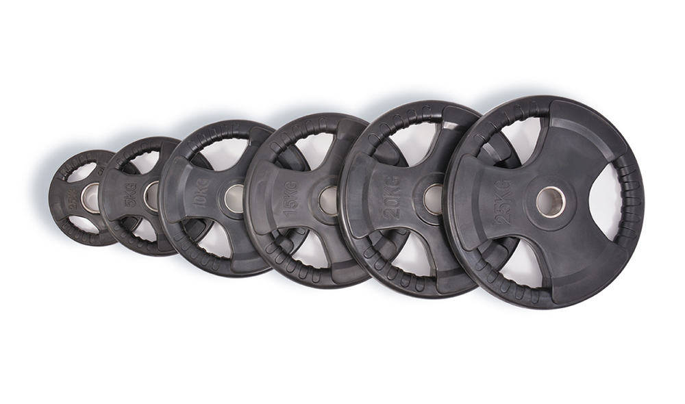 Triple holes rubber coated oly plate