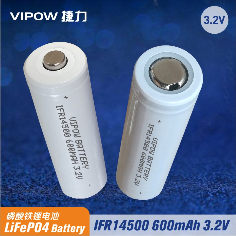 3.2V LiFePO4 14500 600mAh