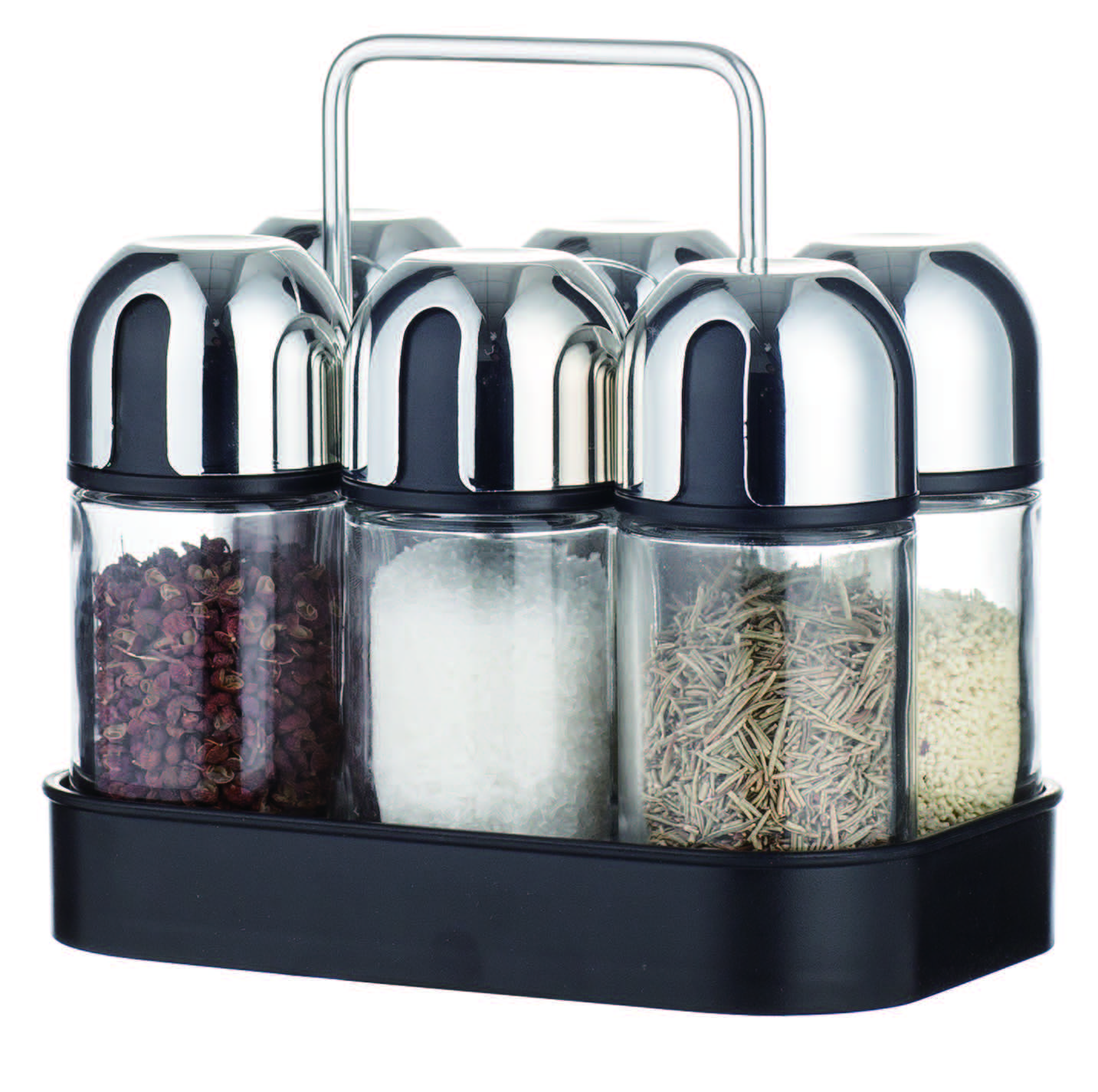 6 Jars Spice Rack Set