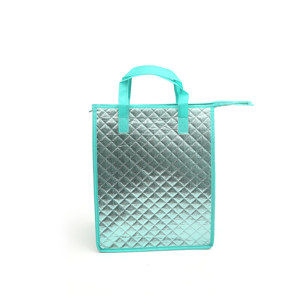 Eco-friendly Reusable non woven lunch bag, Customized logo printed folding grocery tote food delivery insulated cooler bag