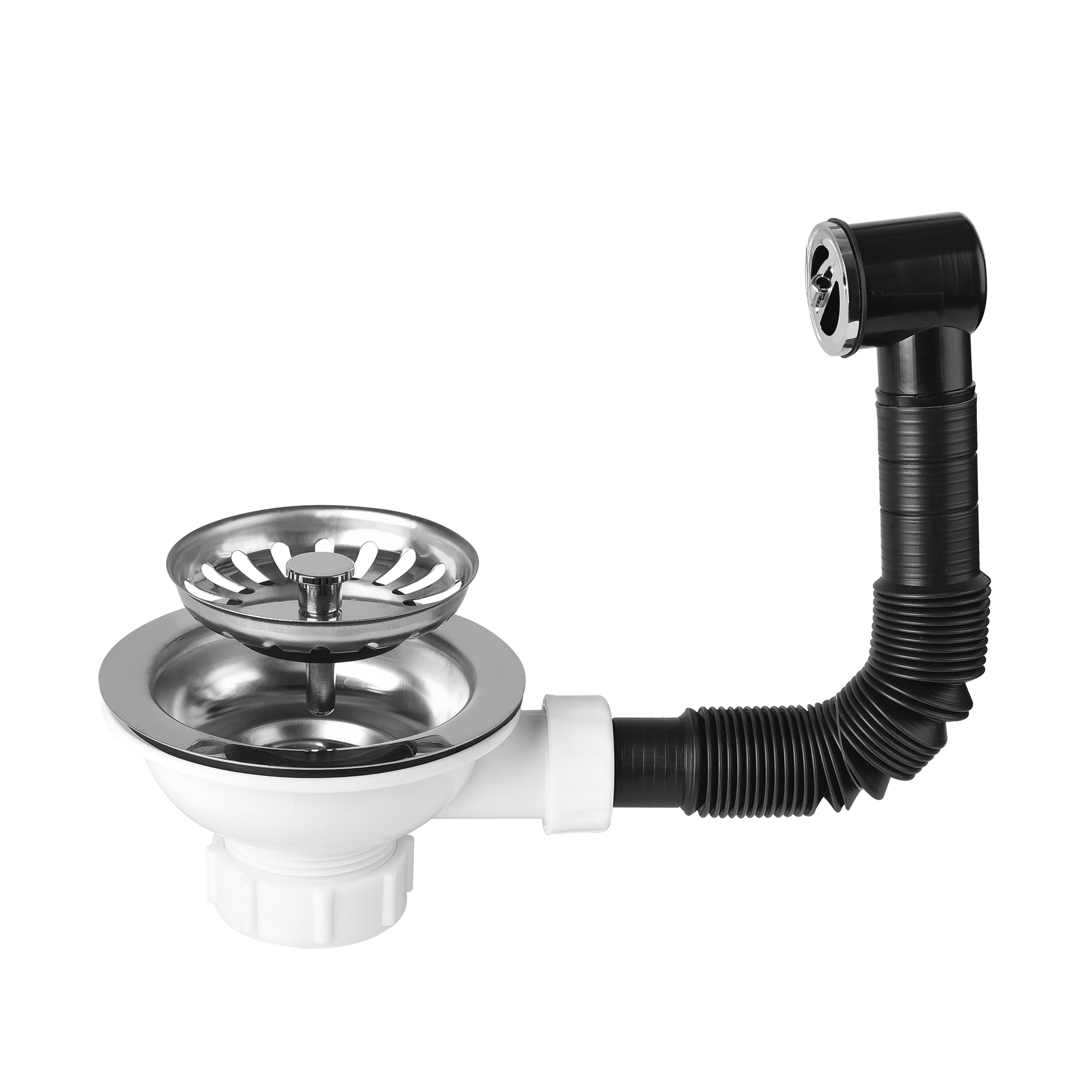 DOZ top seller SS basket waste with overflow EN274