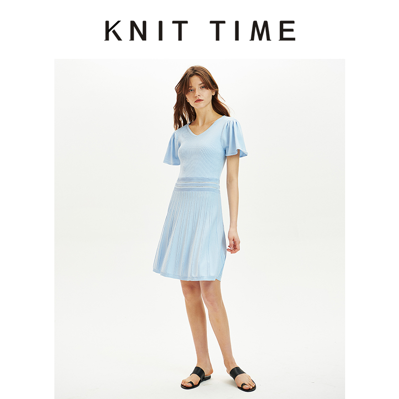 2020 Ss Collection Women Flying Sleeve Knitting Dress Ktf20x911