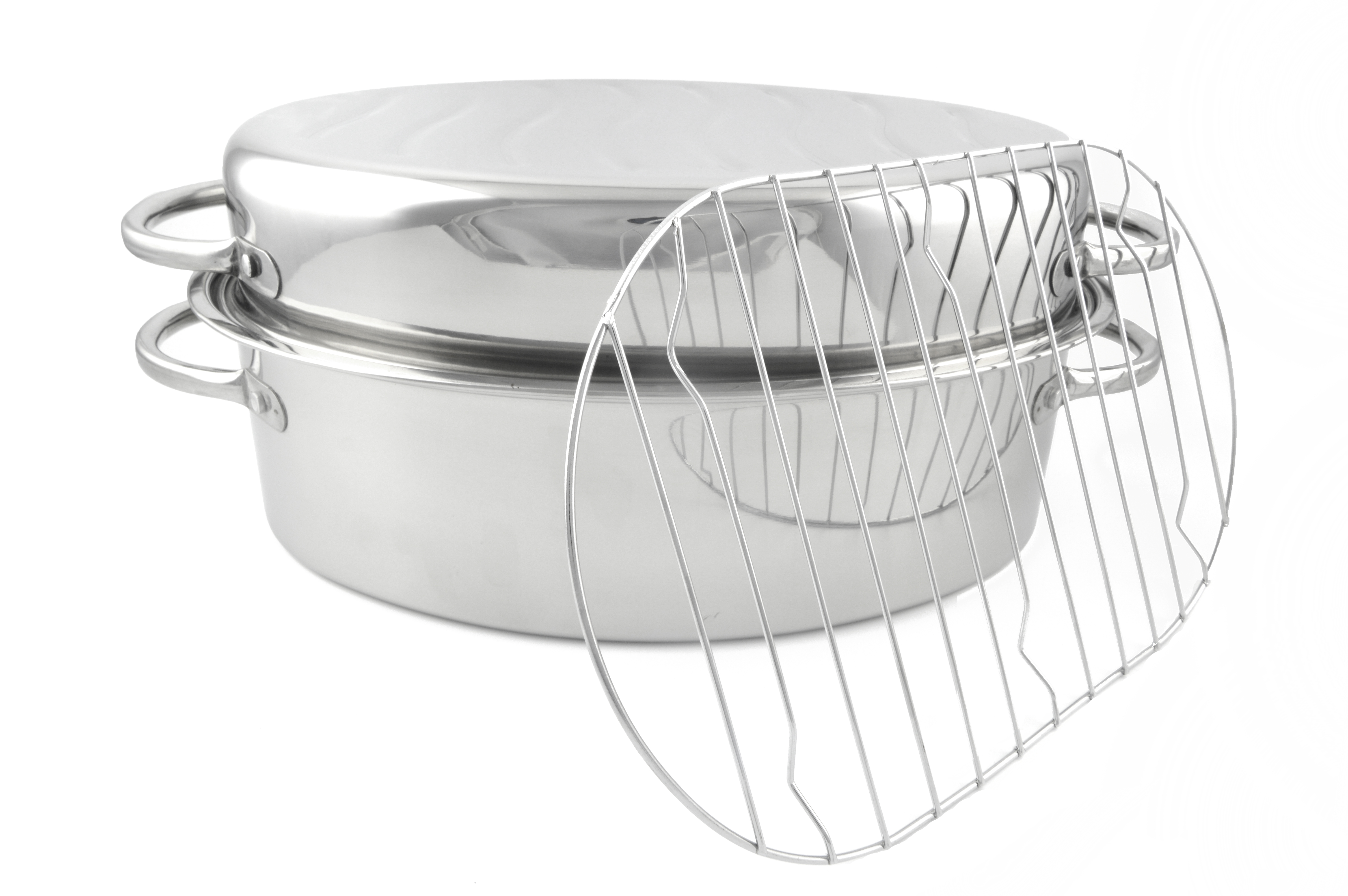 Stainless steel turkey roaster with lid