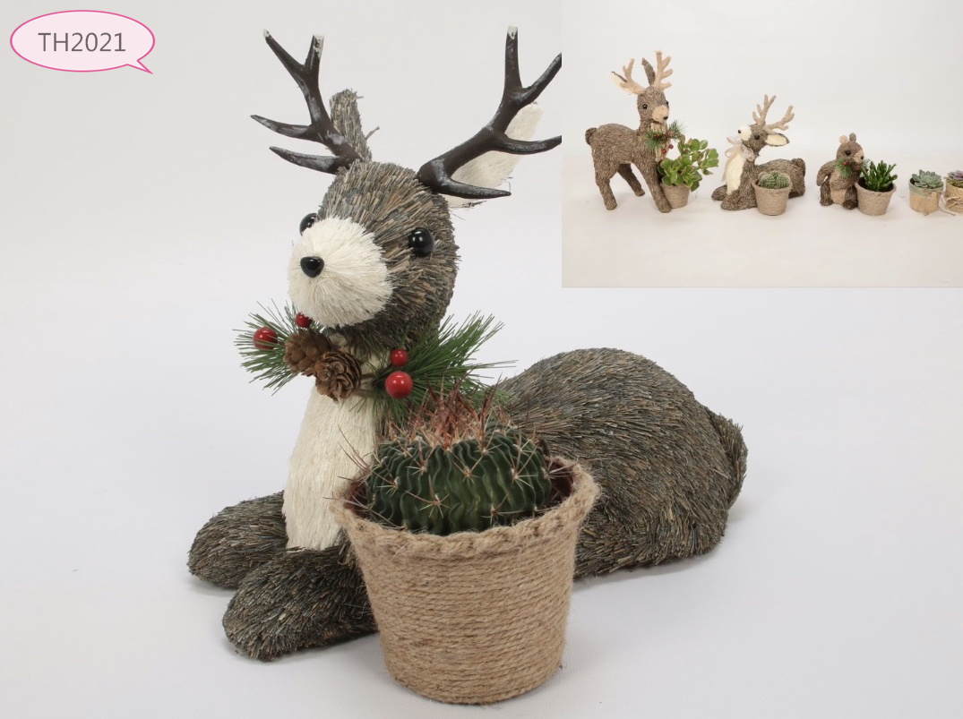 Sitting Deer With A Pot