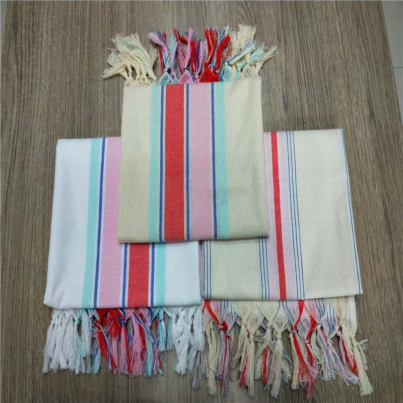 Cotton beach towel with tassel