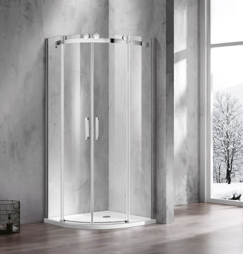 Round frameless sliding door