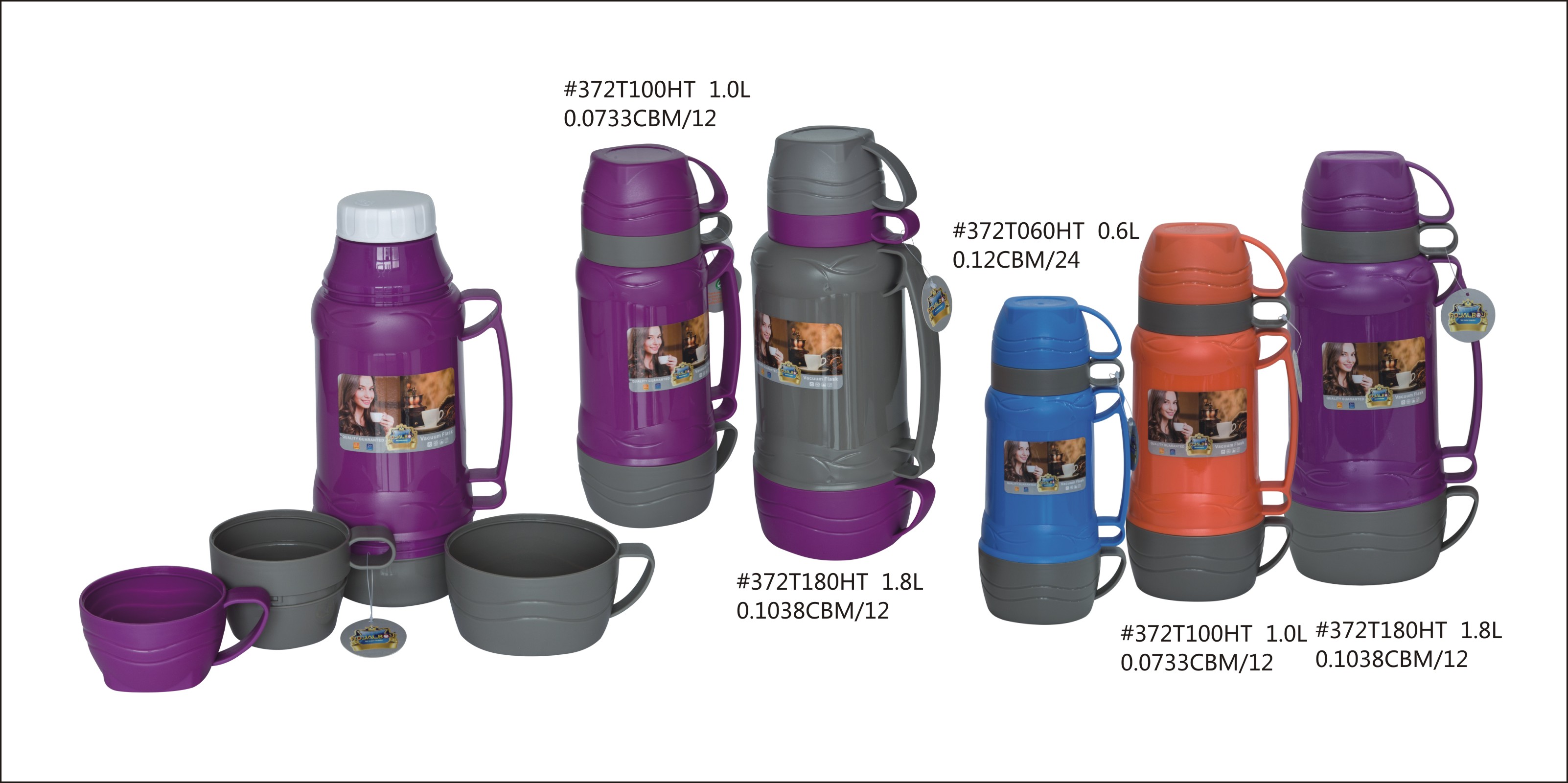 Plastic Vacuum Flask With Glass Refill