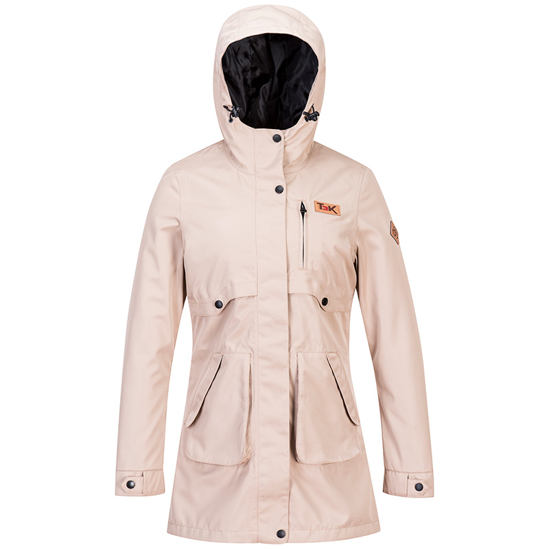 Polyester waterproof and breathable light weight long coat