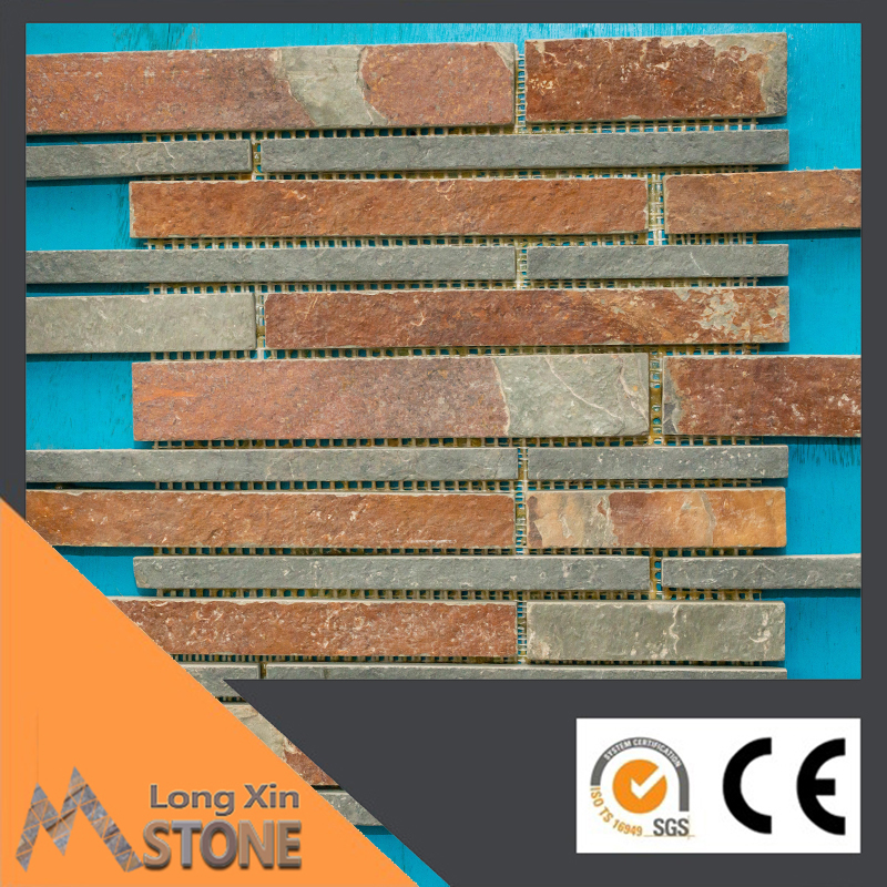 Natural rusty slate stripes stone mosaics 305X305 CM