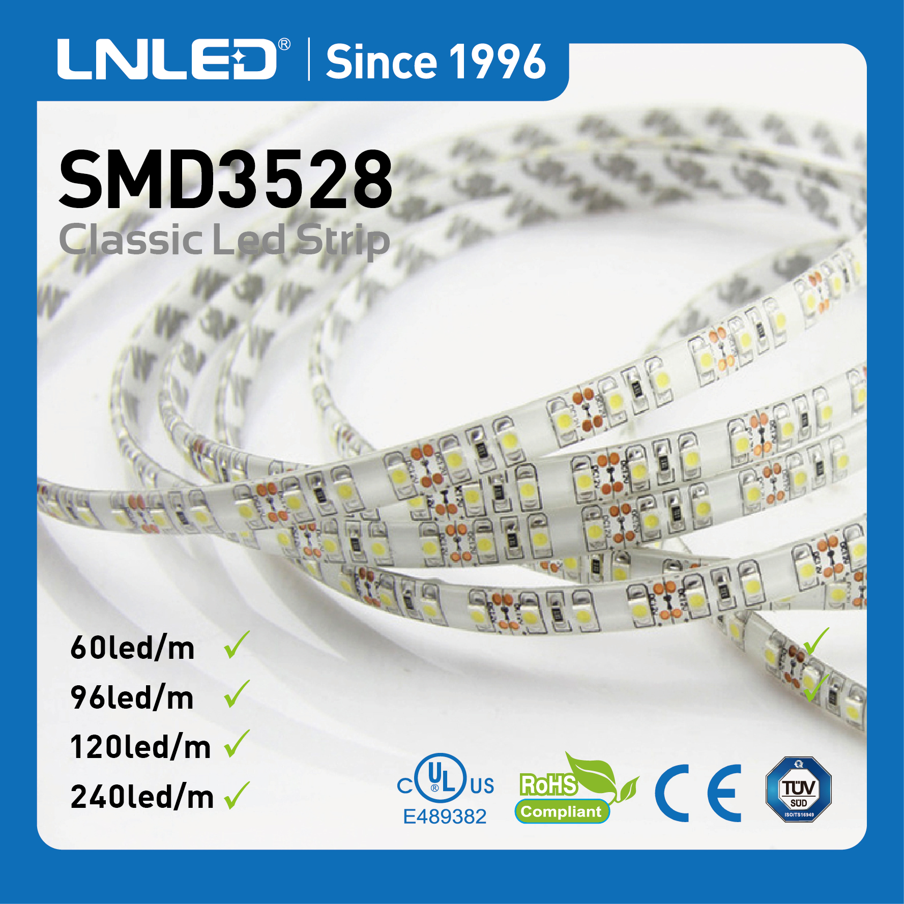 SMD3528 LED Strip 12V LNLED light bar