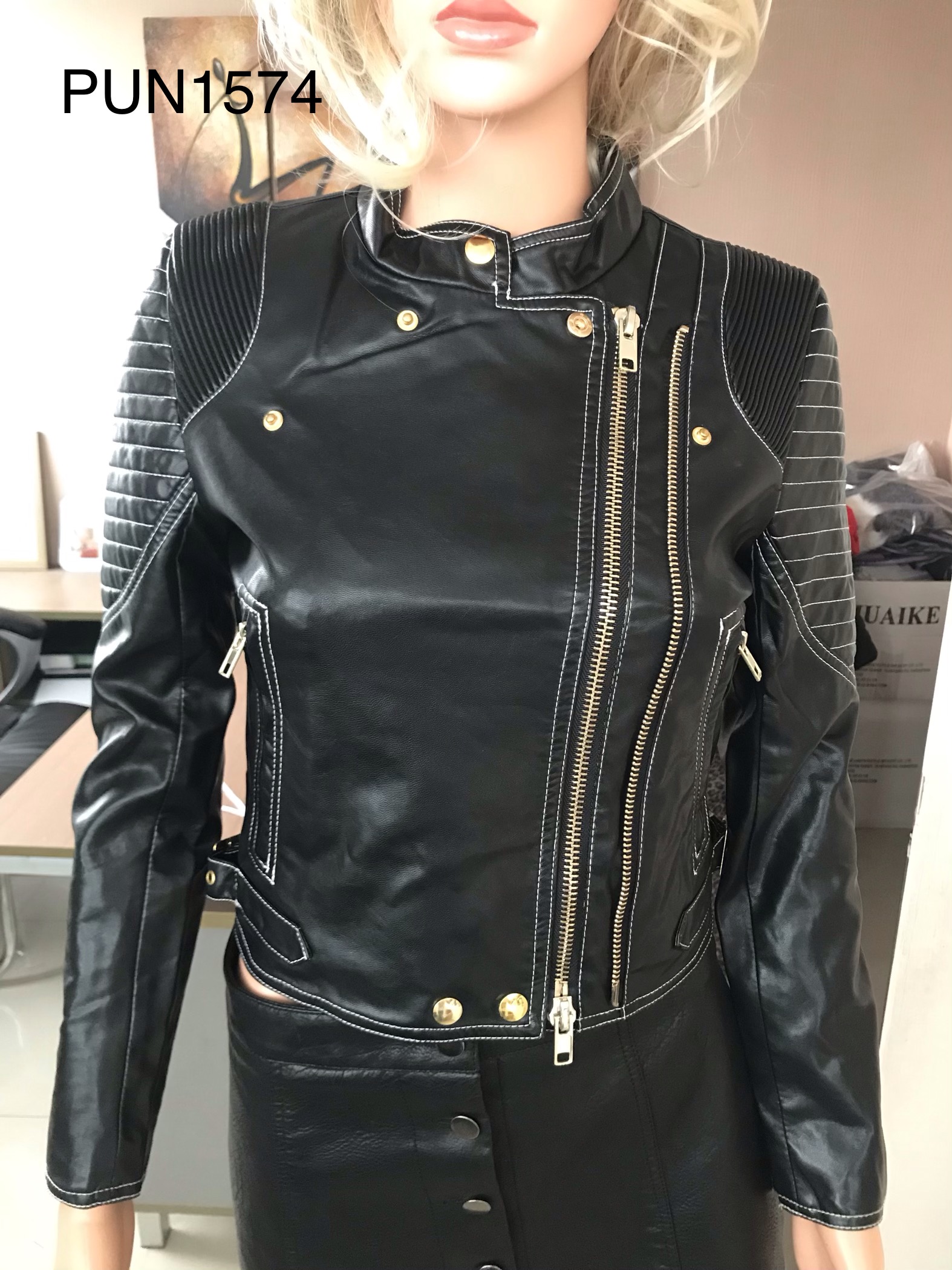 Ladies Pu Faux Jacket Pun1574