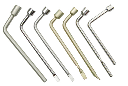 Ltype wrench with screwdriver