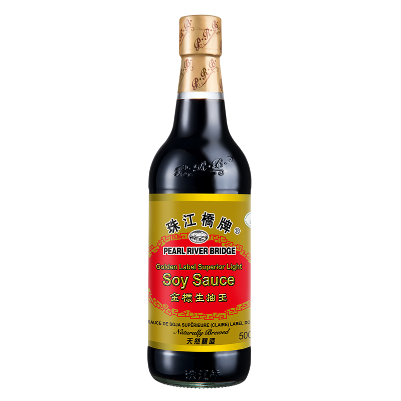 Pearl River Bridge Golden Label Superior Light Soy Sauce 500mL [Steam/Stew/Pan-Fried/Marinade]