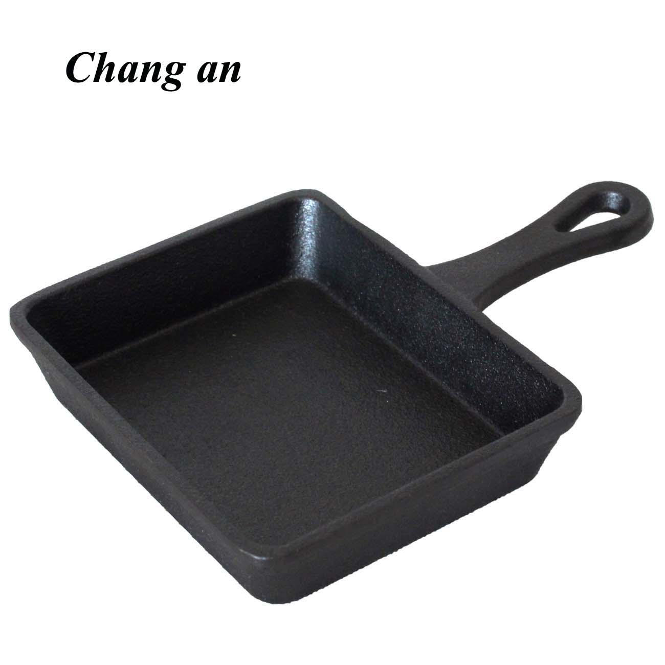Cast iron square frying pan