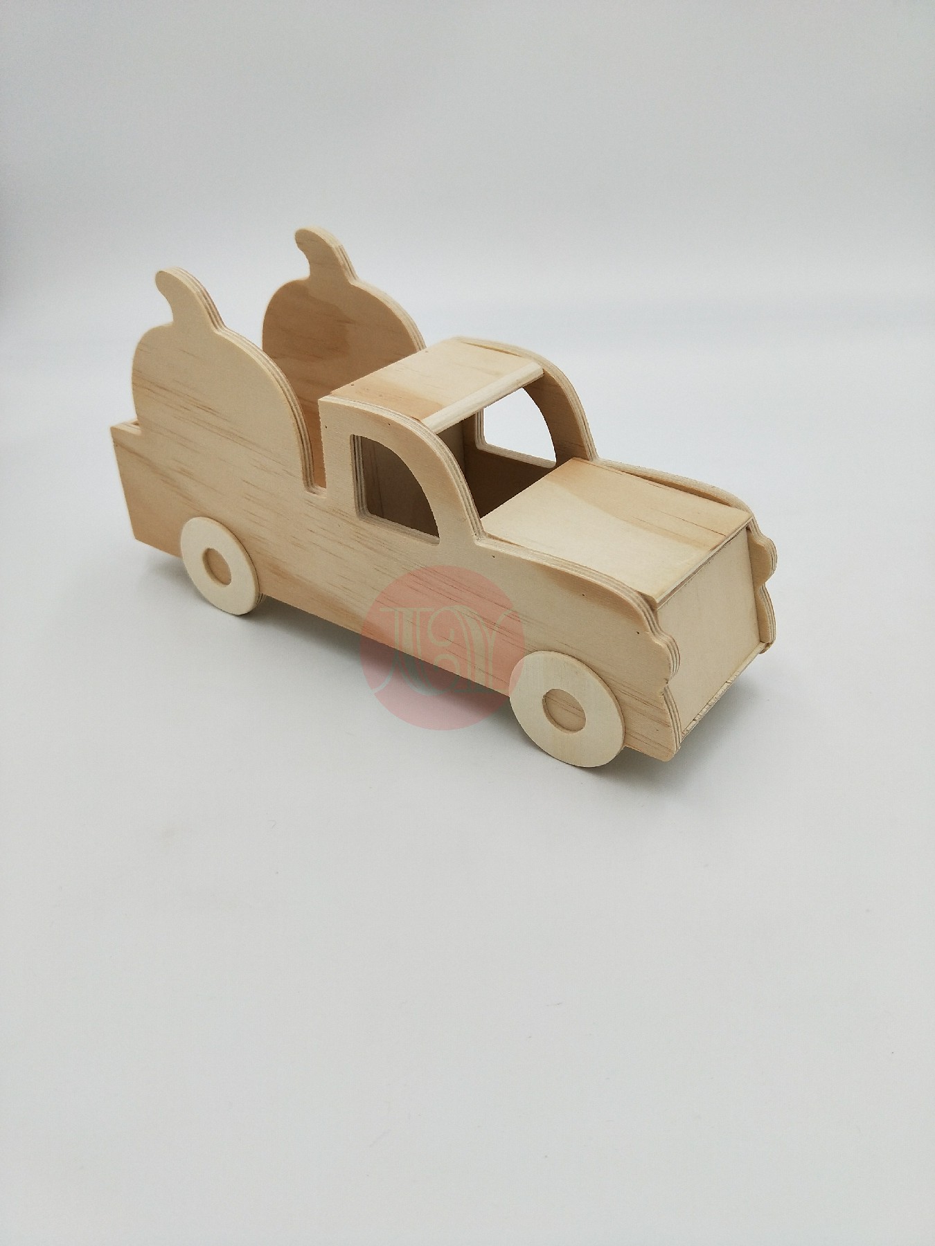 Unfinished Wood Car Autumn Deco