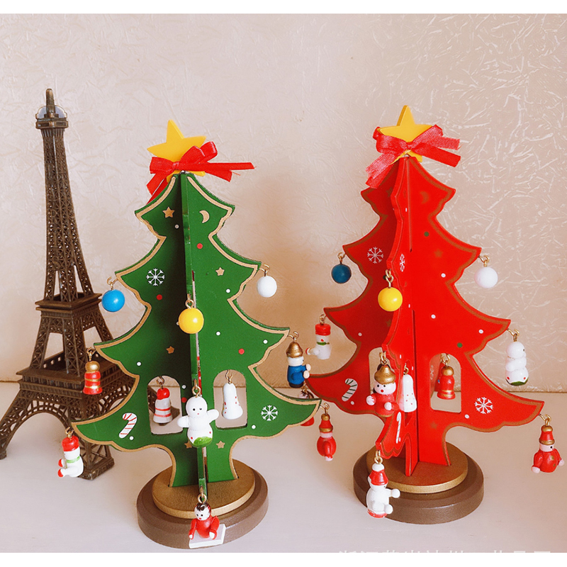 Wooden Christmas Tree Christmas Tree Desktop Decoration for Xmas Home Decor
