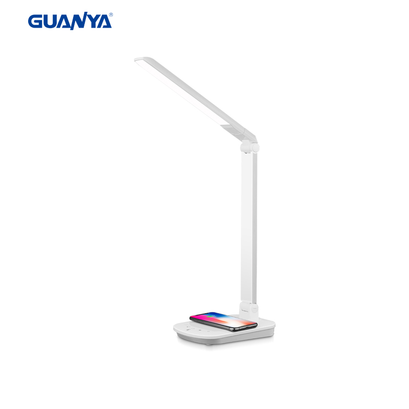 Led table lamp with USB socket dimming and color adjustment wireless charging