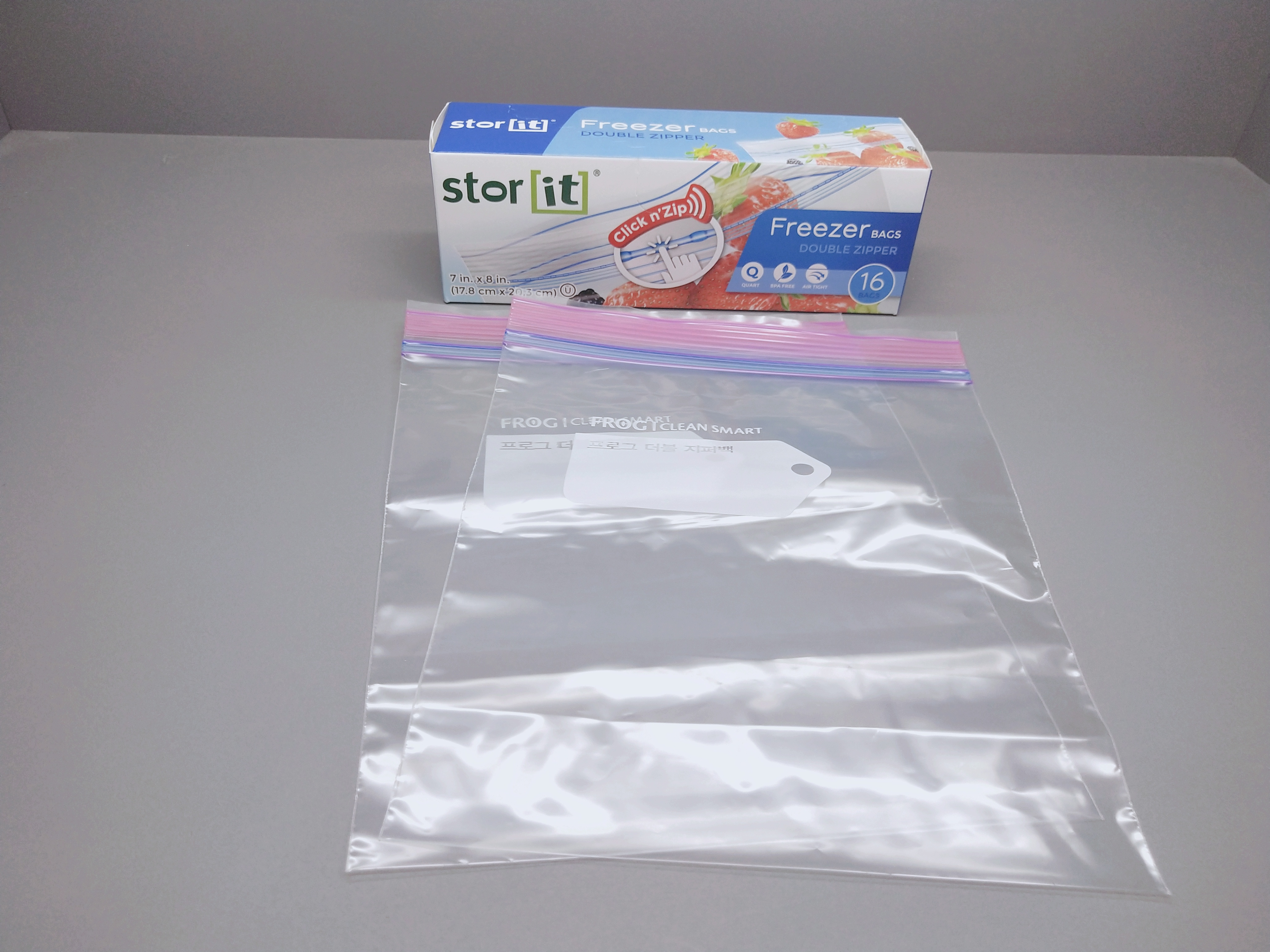 Double zipper freezer bags quart size