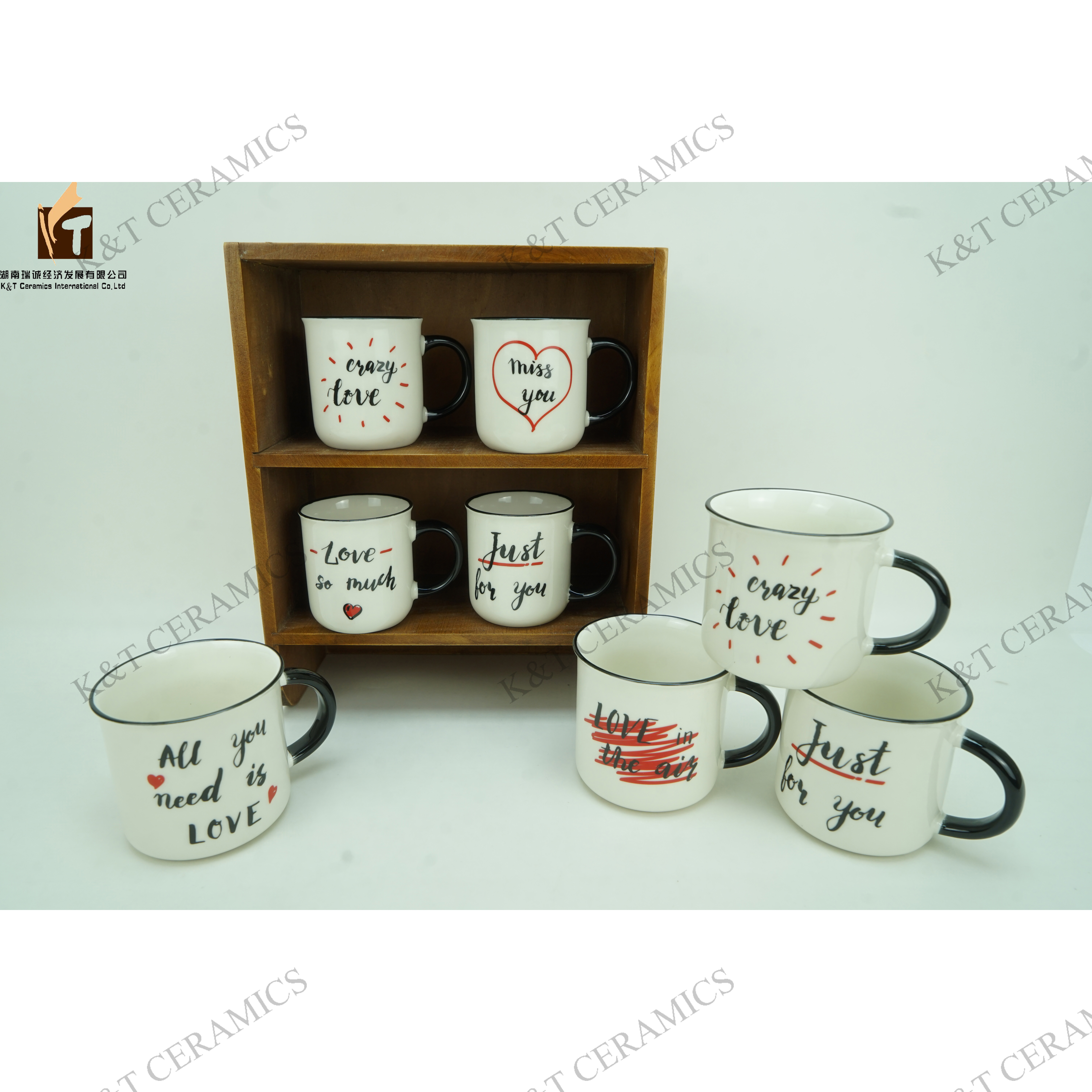 New bone china coffee mug with love design