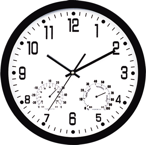 wall clock; quartz clock; Temperature and humidity; simple round clock; 14 inch 35cm;