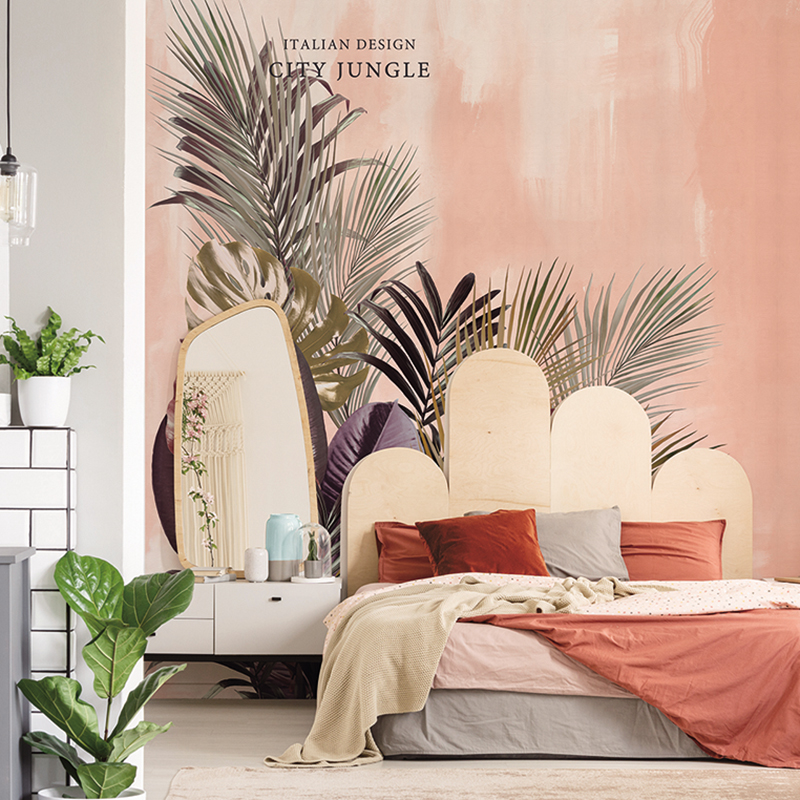 Customer-Made Modern Floral/Leaves Design Digital Printing Photo Wallpaper Mural