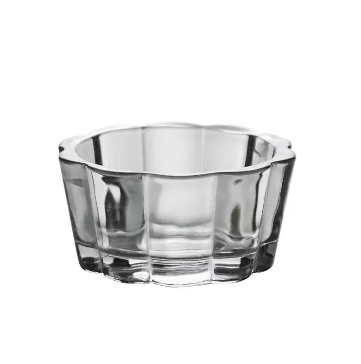 Glass candle petal-scented glass European transparent thick wall candle cup