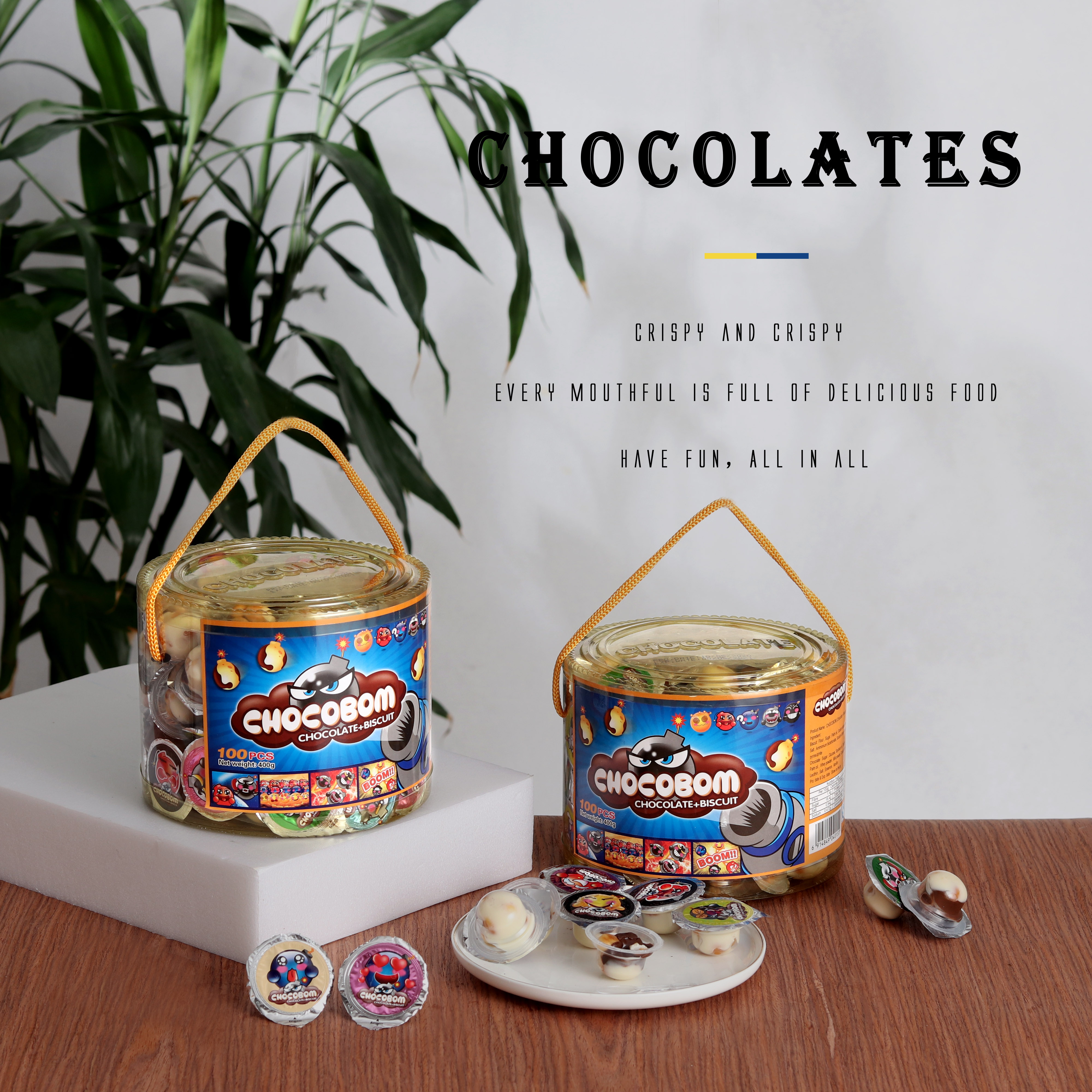 CHOCOLATE PASTE WITH MINI BISCUIT CUP 4g/5gX100pcs