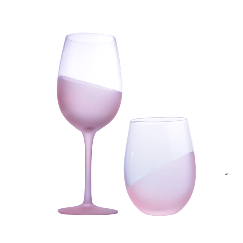 Half color new craft glass red wine glass