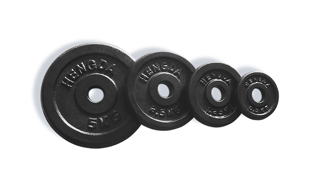 Round black painted weight plate