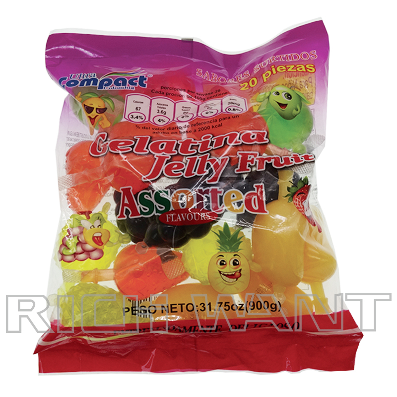 Assorted fruit shape jelly drink Fruti Gel easy open in bag packing（20pcs/bag）