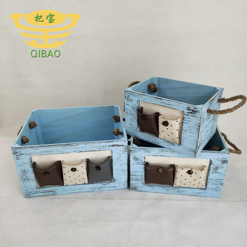 S/3 with wooden storage box for storage bag