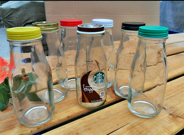 200ml 250ml 500ml 1000ml transparent glass milk bottle with cap